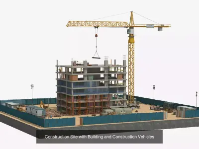 3 Variation Stages of Construction Buildings Scene Pack