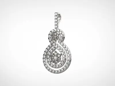 PE1401 Classic Solitaire Pendant half ct CAD STL 18K  3g 3D print model