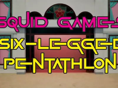 Squid Game Six Legged Pentathlon Game Level Low-poly 3D model