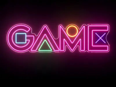 GAME Neon Sign 3D model