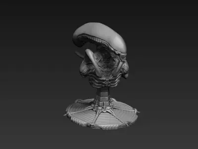 Alien bust statue 3D print model