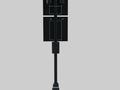 Cyberpunk Street Signs Double 3D model