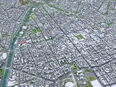 Cochabamba Bolivia 40km AI Low-poly 3D model