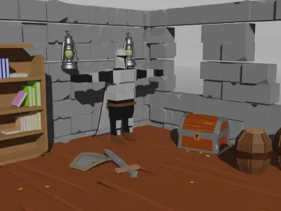 knight room  Low-poly 3D model