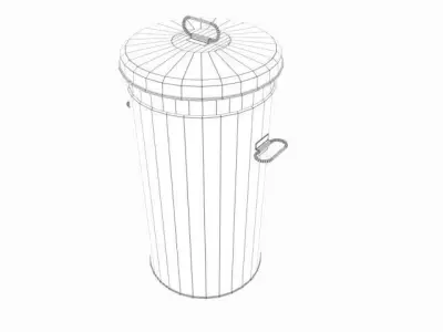 trash can a Low-poly 3D model
