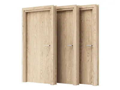 Wooden Door Set V10  3D model