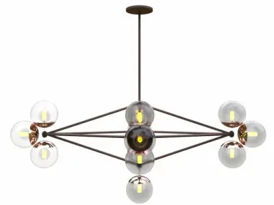 Modo Chandelier  Diamond 13 Globes 3D model