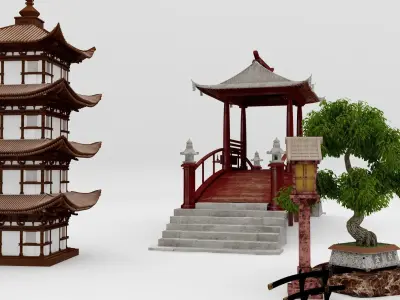 Japanese Pack 3D model