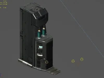 Sci Fi Building-connection wall 03 3D model