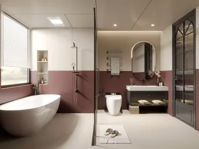 Modern French style bathroom 3D model 3D model