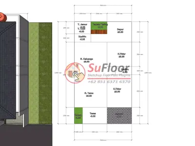 House 7x12m code 615 - Sketchup 3D model 3D model 3D model