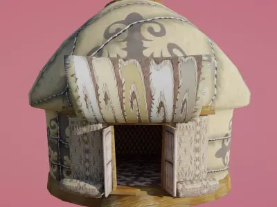 Cartoon Yurt 3 - Low Poly Game Ready Low-poly 3D model