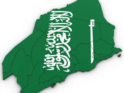 3D Political Map of Saudi Arabia 3D model