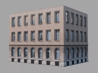 Modular classical facade 2 Low-poly 3D model