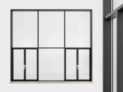 Panoramic windows Door Entrance 104 Low-poly 3D model