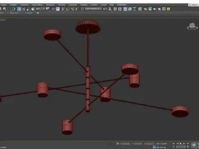 Metal Starburst Chandelier  Low-poly 3D model