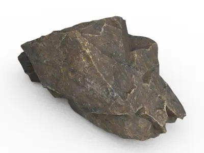 Low poly Black Granite Rock Formation Pack 200208 Low-poly 3D model