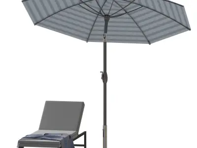 Beach umbrella Low-poly 3D model buy