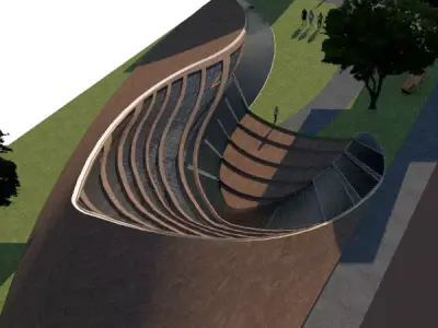 The modern building design model 3D model