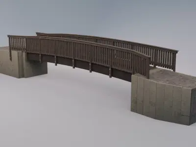 Footbridge Low-poly 3D model purchase