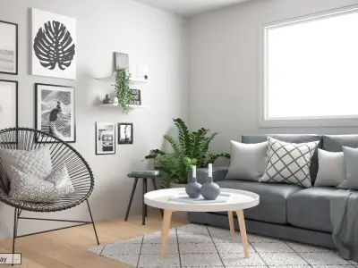 Scandinavian Living - Indoor Set  3D model