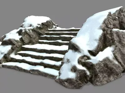 Rock  Gate Low-poly 3D model 2