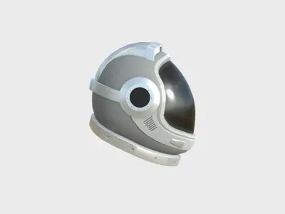 Astronaut Helmet B07 Gray White - Character Design Fashion Low-poly 3D model
