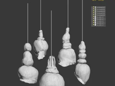 Clay lamps - 5 models 3D model