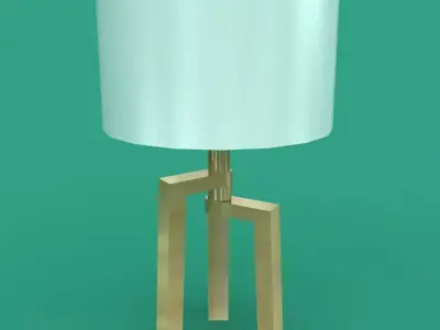 Wooden Lamp Low-poly 3D model