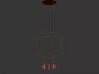 Vibia Wireflow 0401 Geometric Line Chandelier Model 3D model