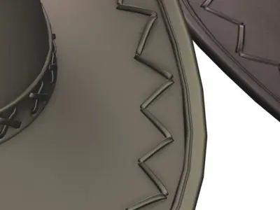 Cartoon High Poly Subdivision Cowboy Hat Low-poly 3D model