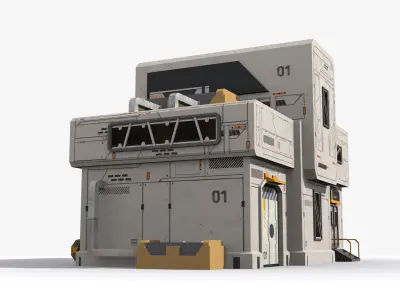 Factory Industrial Sci Fi x20 Low-poly 3D model