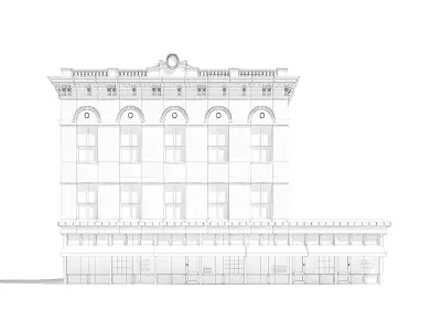 Brick Building 3D Model 3D model purchase