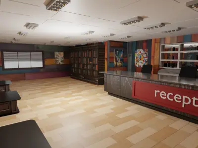 Reception Interior Low-poly 3D model