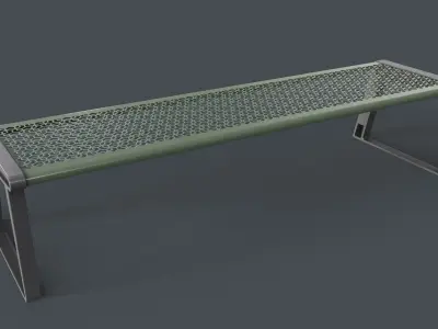 Metal Modern Bench 15 PBR Game Ready Low-poly 3D model