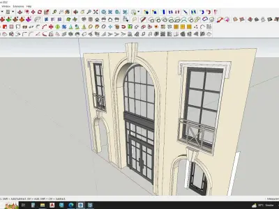 Classical arch with entrance 3D model
