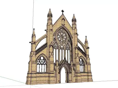Architecture-Religion-God-Culture-Temple-0254 gothic structure 3D model