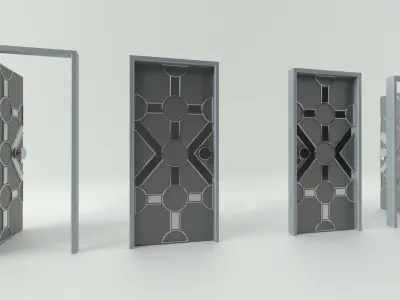 Door sets 3 3D model