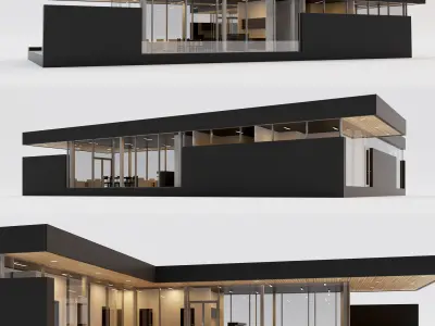 Villa house 2 Low-poly 3D model