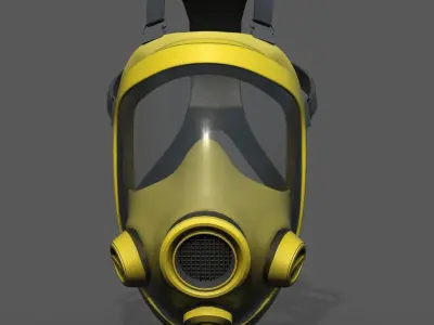 Gas mask protection futuristic technology fantasy  Low-poly 3D model