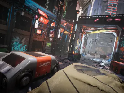 Cyberpunk Environment Kitbash Set Low-poly 3D model