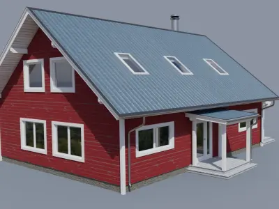 Game-ready Scandinavian House 3D model