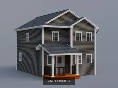 Low Poly House Collection 2 3D Model Pack