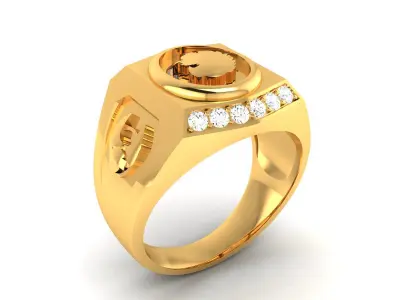 Solitaire Engagement Wedding Diamond Ring 3D print model 2