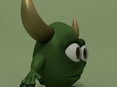 Cartoon Monster Lewis 3D model