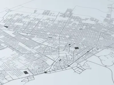 Cancun Road Network and Streets 3D model