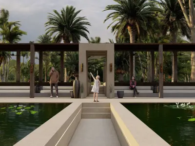 LUMION SCENE BEACH BRUTALIST 11 3D model