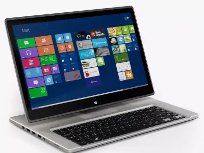 Acer Aspire R7-572G Silver convertible hybrid laptop Low-poly 3D model