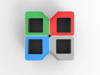 Modern Litter Bin Low-poly 3D model