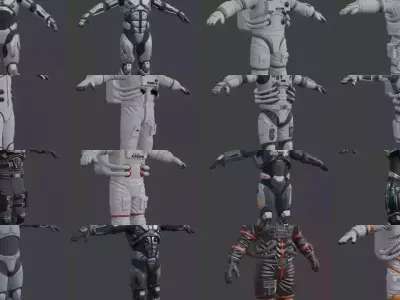 51 Astronaut Space Suit 3D Model Pack